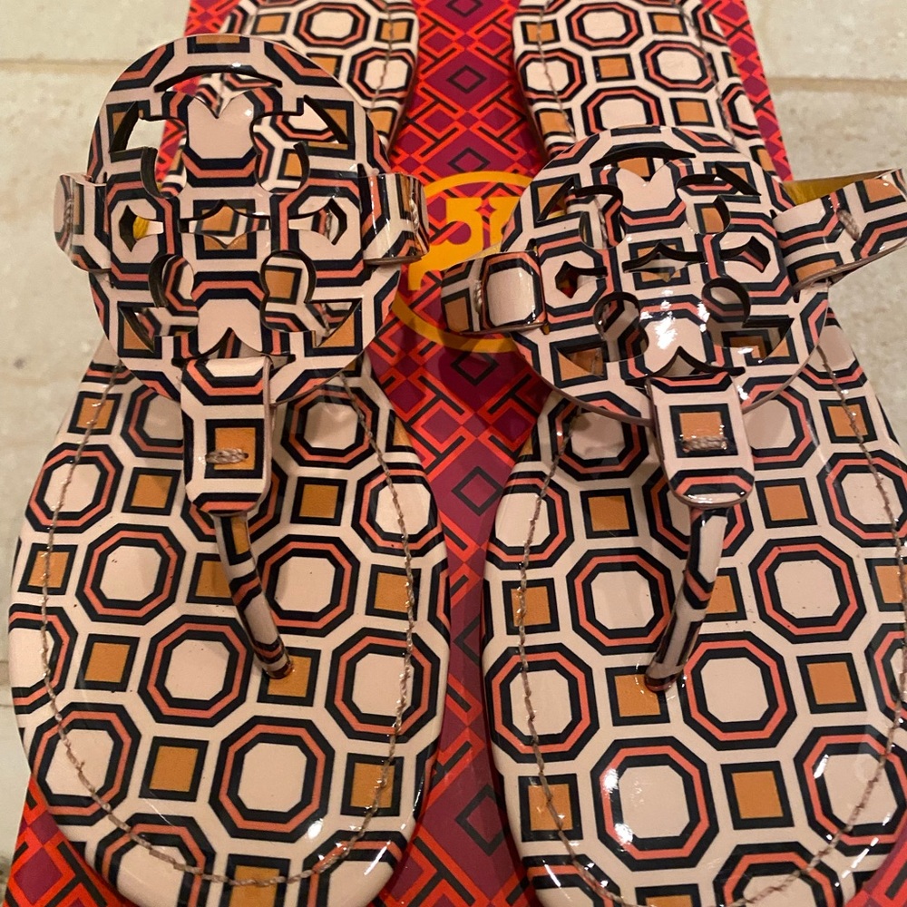 New Tory Burch Payton Leather Miller Sandals 8.5
